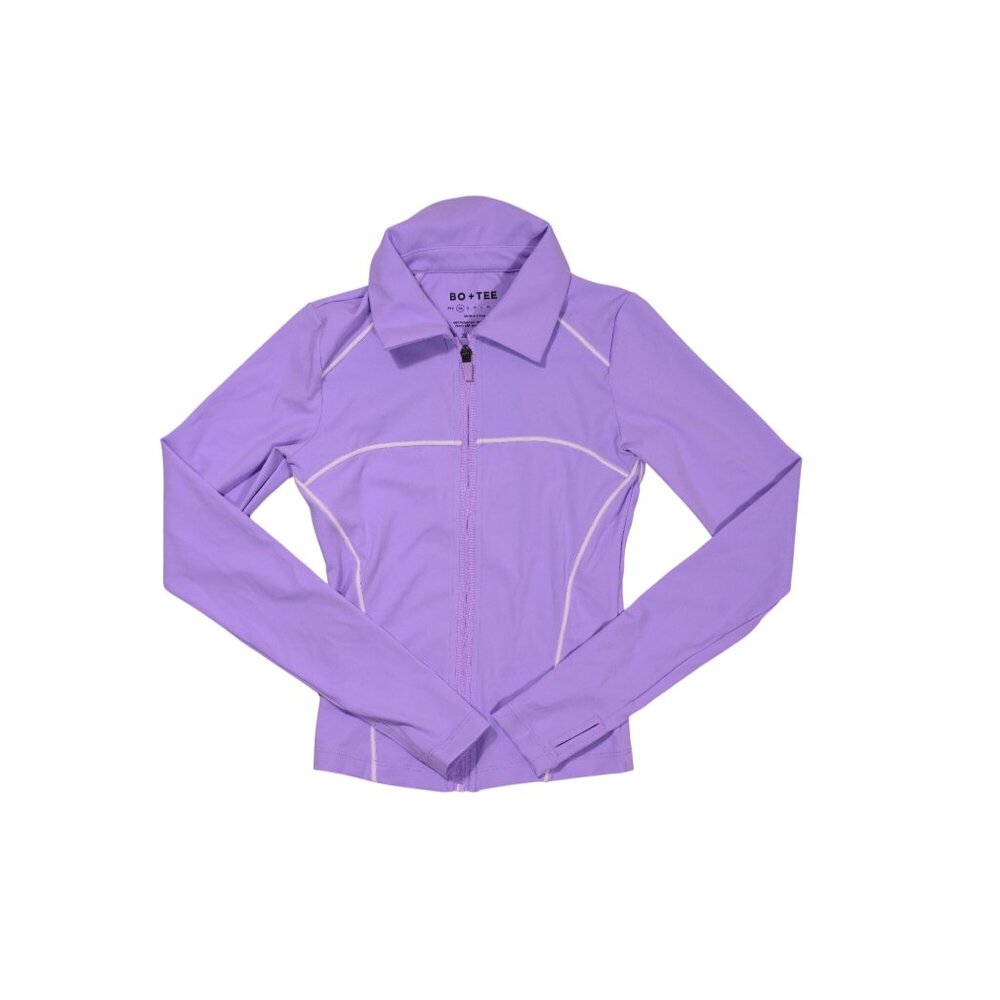 Bo&Tee Soft Active Contrast Zip-up Jacket In Lilac